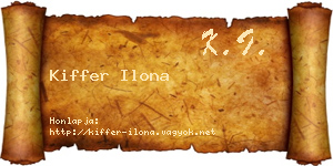 Kiffer Ilona névjegykártya